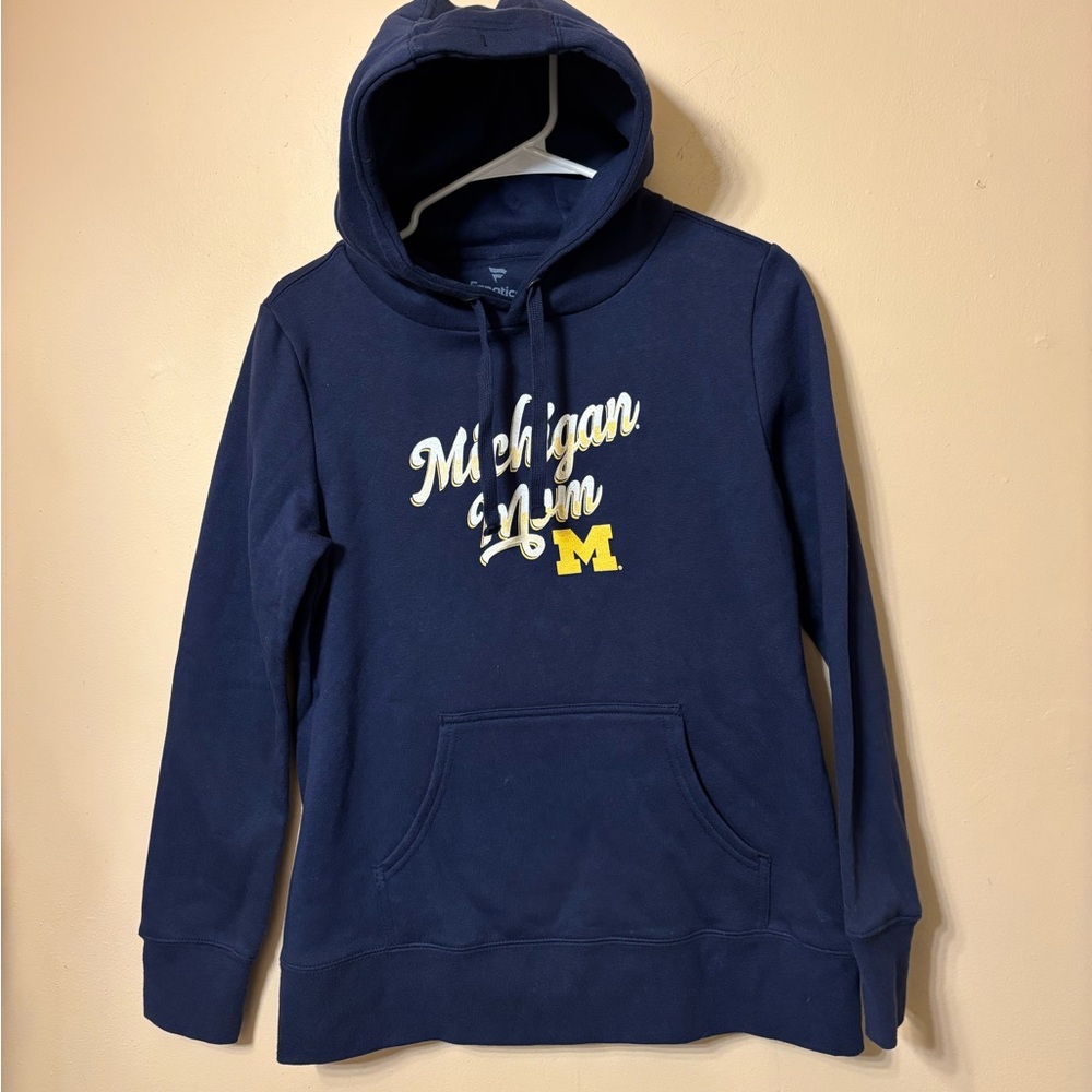 Fanatics University of Michigan Mom Hooded Sweatshirt M Logo